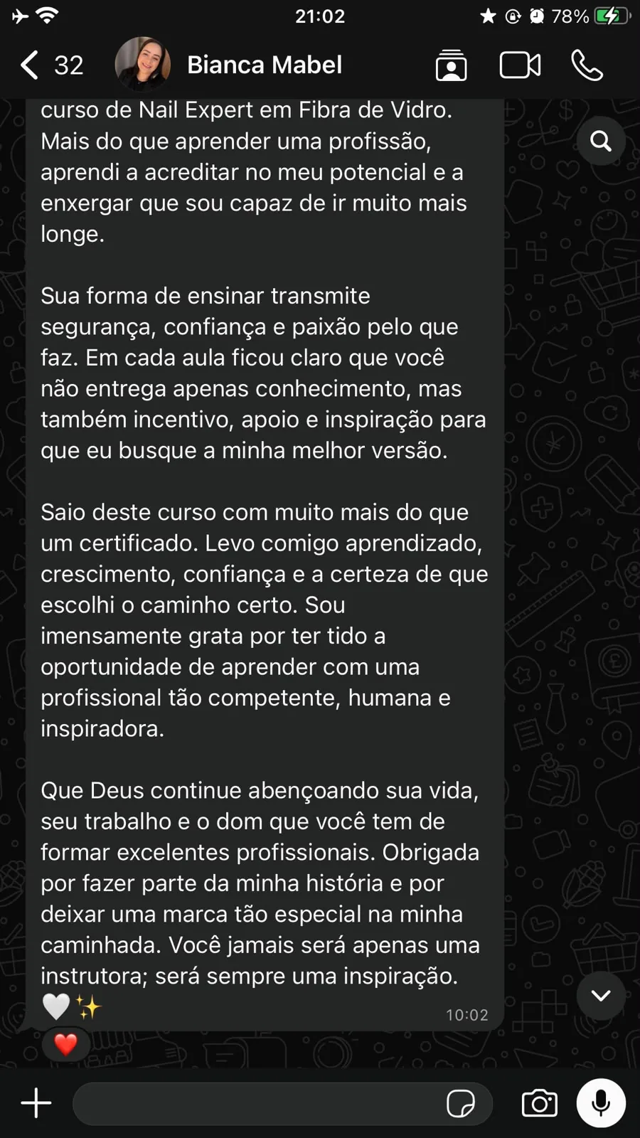 Segunda parte do depoimento real da aluna Bianca